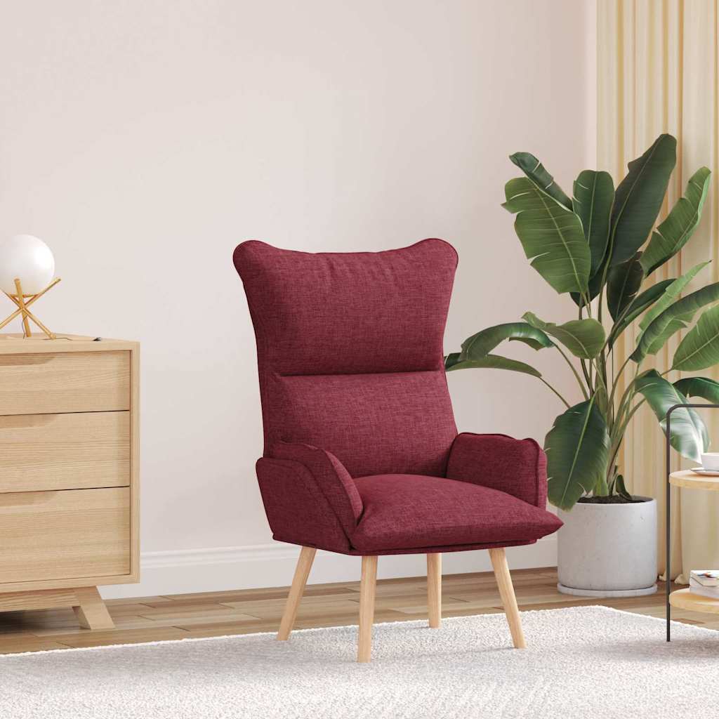 Armchair Burgundy 69 X 74 X 93 Cm Fabric and Plywood