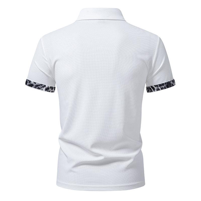 Summer Men's Solid Pocket Splicing Polo Shirts Short Sleeve Breathable Casual Contrast Color Lapel Collar Streetwear Basic Tops
