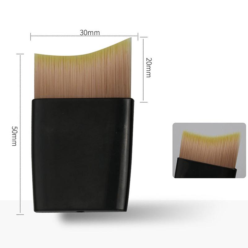 1 Pcs Ultra-Thin One-Line Foundation Brush Crescent-Shaped Mask Brush Short Handle Fluffy Soft Bristle Professional Beauty Tool