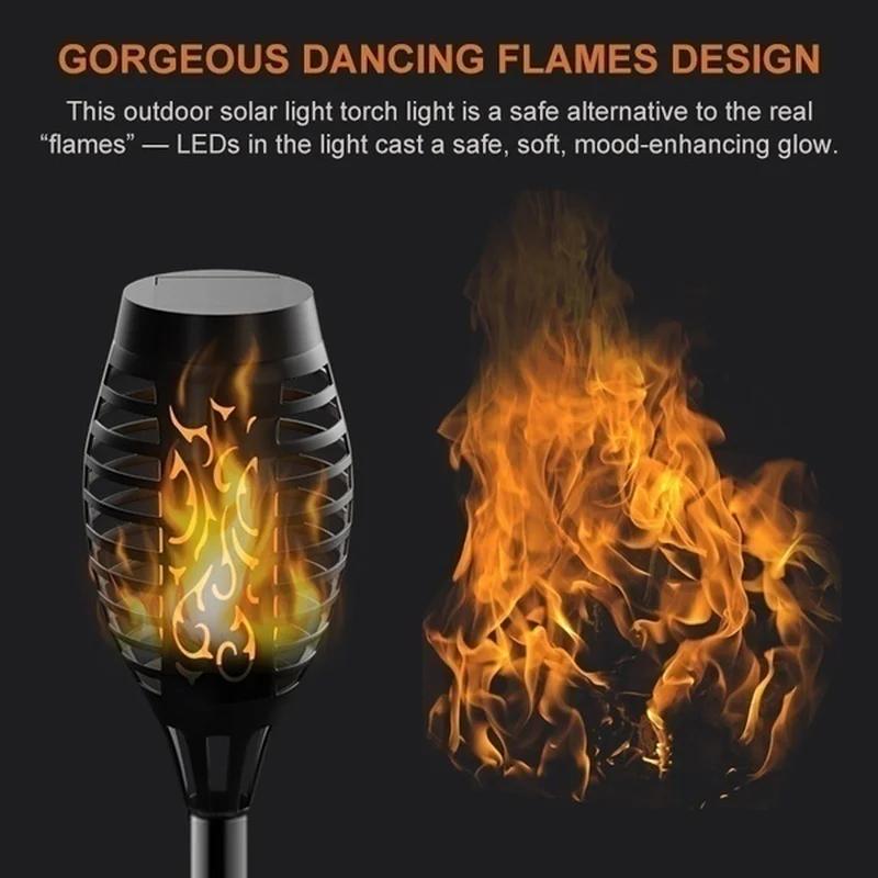 12LED solar flamme fakkel lys flimrende lys Vanntett hage dekorasjon Utendørs plen sti Hage Patio Gulvlampe