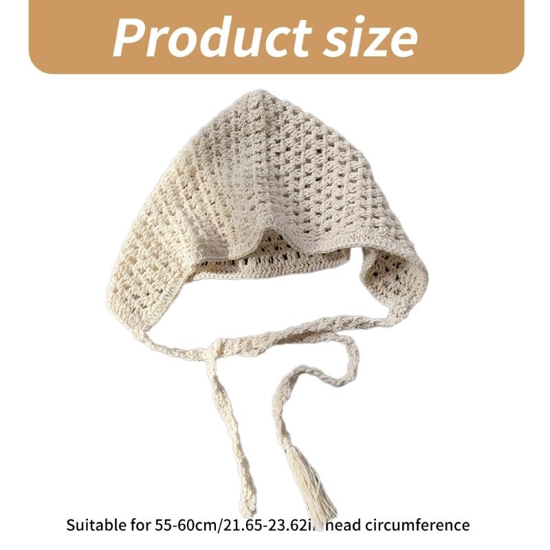 Handmade Knitted Hat Unisex Fashion Hat Hollows out Headwrap Hat Trendy Travel Hat for Outdoor Activity