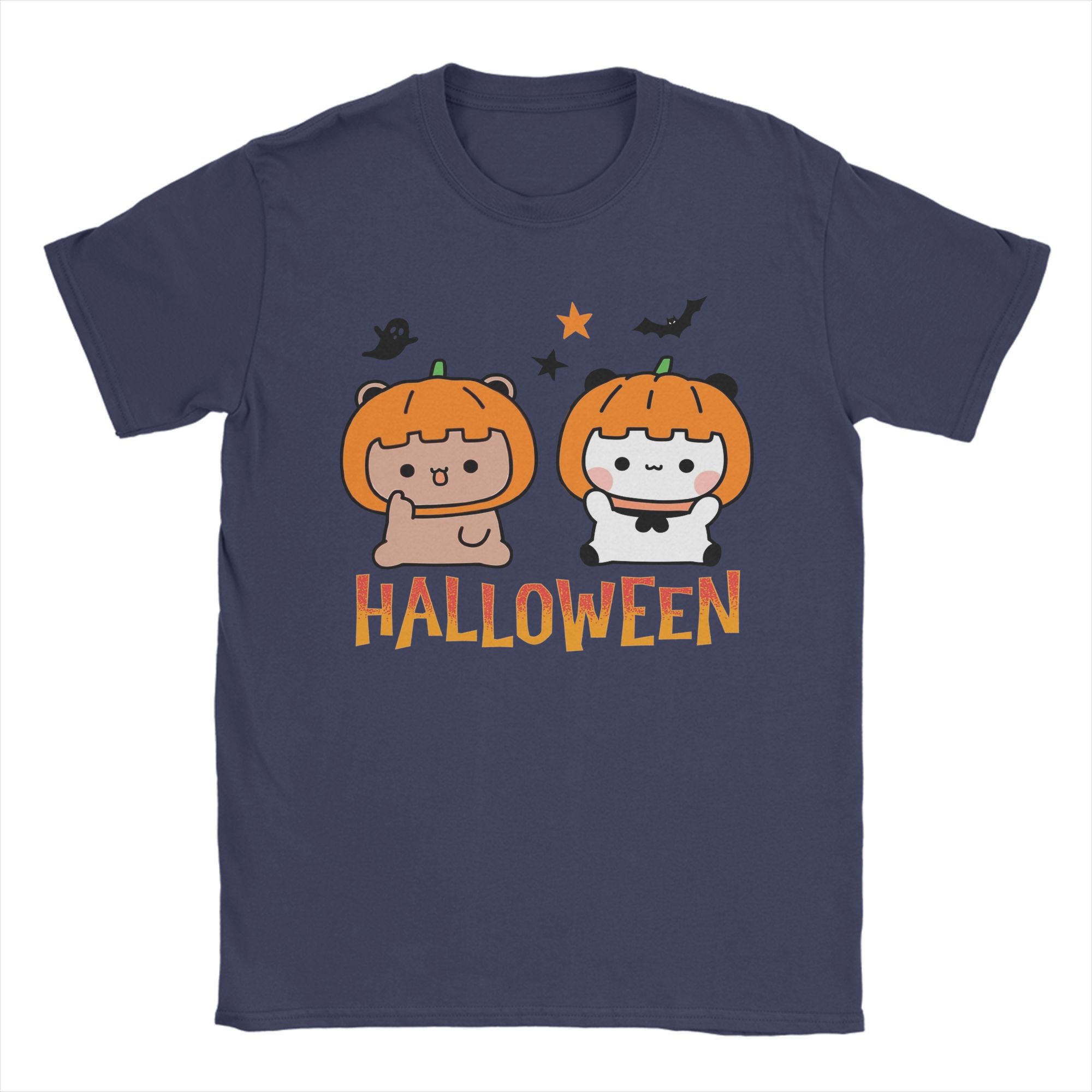 

Bubu Dudu in Love Halloween Pumkin T-Shirt for Men Fashion Cotton Tee Shirt Round Neck Short Sleeve T Shirt Plus Size Tops 4XL