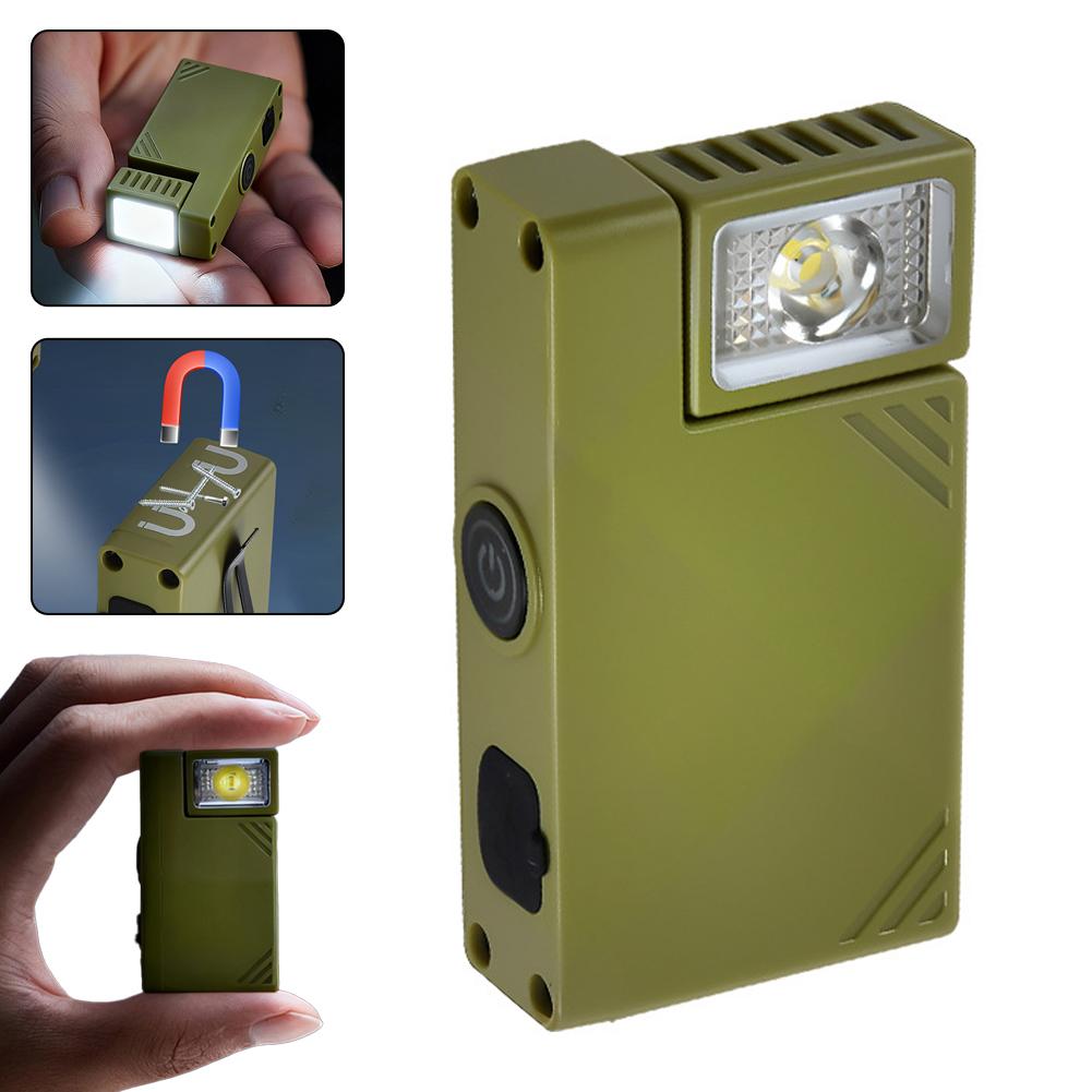 C9 Portable Mini Flashlight with High Brightness, Adjustable Angle, Rechargeable, Multifunctional Red and Blue Warning Outdoor Work Light
