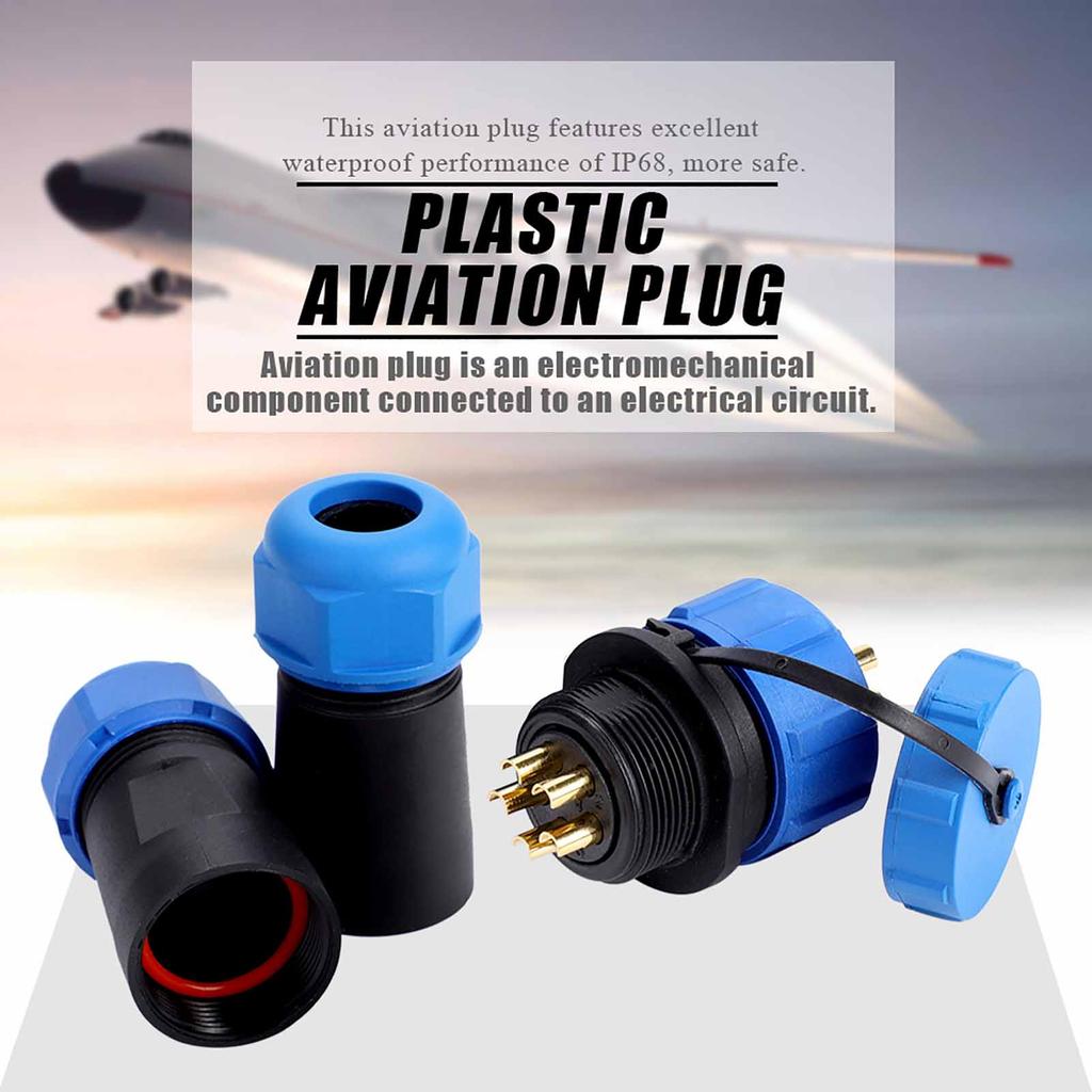 SP21 IP68 12Pin Waterproof Plastic Aviation Plug Socket Cable In Line Connector ( 12Pin)