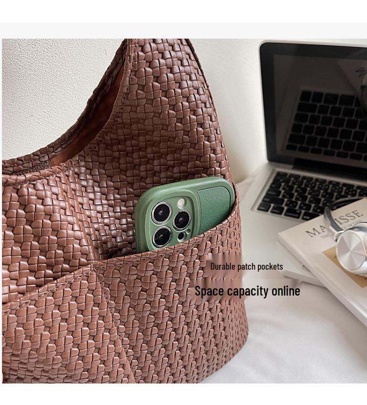 2025 Retro Jednokolorowa Torba na Ramię z Miękkiej Skóry o Dużej Pojemności