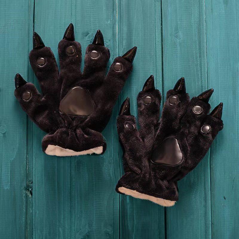 Unisex Dinosaur Claw Cotton Slippers: Cozy Autumn/Winter Velvet Heels, Large Sizes