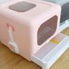 Cat Litter Box Large Plastic Spill Proof Cat Toilet Pink