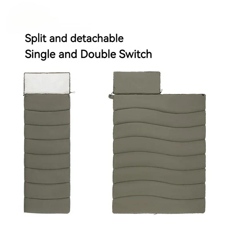 Ultralight Sleeping Bag Autumn Spring Summer Envelope Hooded Sleeping Bag for Camping Tourism Splicable LD150/250/350