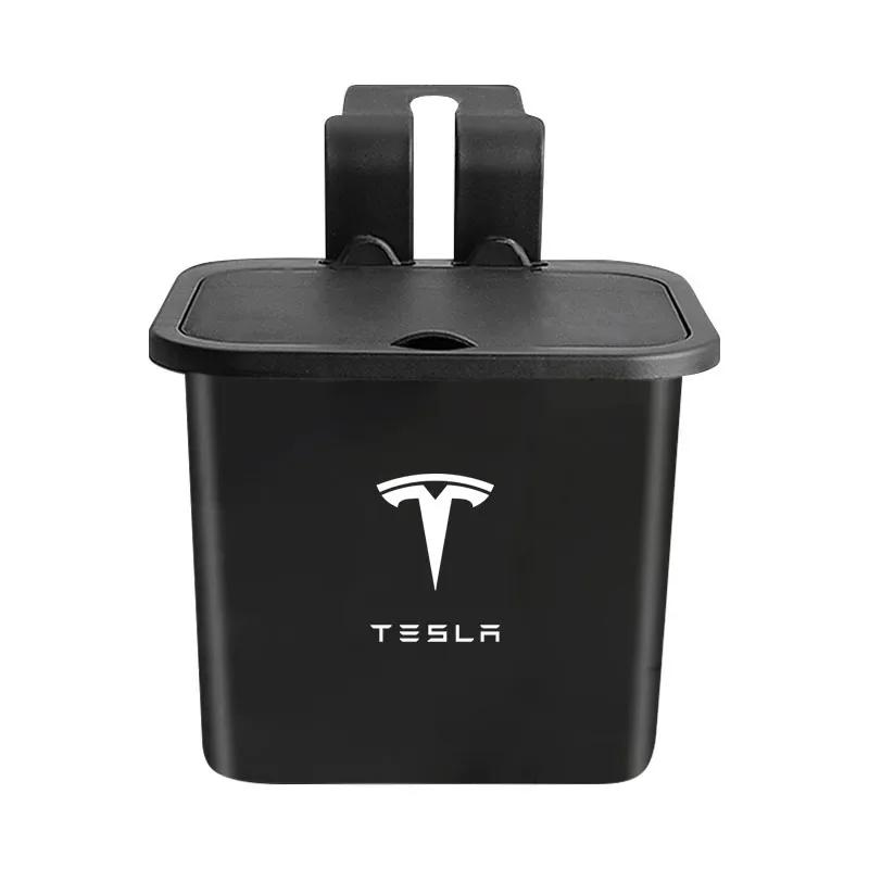 FHR1 Car Hanging Trash Bin Seat Back Storage Box Phone Holder Hook For Tesla Model 3 Model X S 2016-2020 Decals TM3 TMX TMS Decal