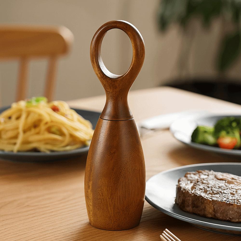 2 Stück Keramikkern Pfeffer Salz Mahlflasche mit Aufbewahrungsbasis Pfeffermühle Kochen