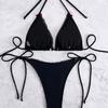 Women's Two Piece Swimsuit Sexy Lace Trimmed Bikini with Tie Up Bows 0898