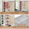 Two Sleeping Places, Loft Bed, Iron Frame, 90 x 200 cm, Desk, Socket USB and Type-C Port, Shelves, Clothes, EN747 Certified, Without Mattress, White