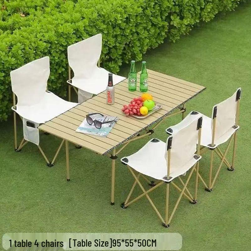 Sturdy Outdoor Folding Table and Chairs Set for Camping, Picnic, and BBQ