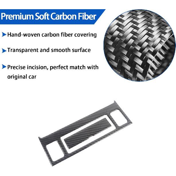 Soft Carbon Fiber Center Console Seat Heating Button Switch Trim Sticker Fit for Nissan Titan 2016-2023, Console Heating Button Panel Trim Cover