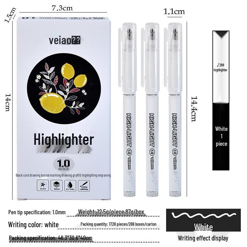 Boke Gold Glitter & White Highlight 1.0mm Gel Pen Set for Creative Drawing and Journaling