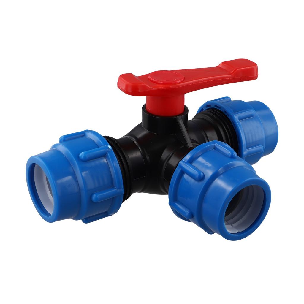 Ball Valve 20/25/32/40/50mm 20mm-50mm 3-Way Ball Valve Black+Blue