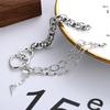 925er Sterling Silber Jaden Hart Dreifach-Kettenarmband B206