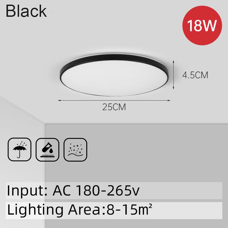 

Пылезащитный светодиодный потолочный светильник 220 В, водонепроницаемый, ультратонкий потолочный светильник 18 Вт, 30 Вт, 40 Вт, для декора гостиной, ванной комнаты, светильник Cold White 6500k