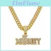 Full Diamond English Cuban Money Chain Chain Hip Hop Style Personality Pendant Necklace