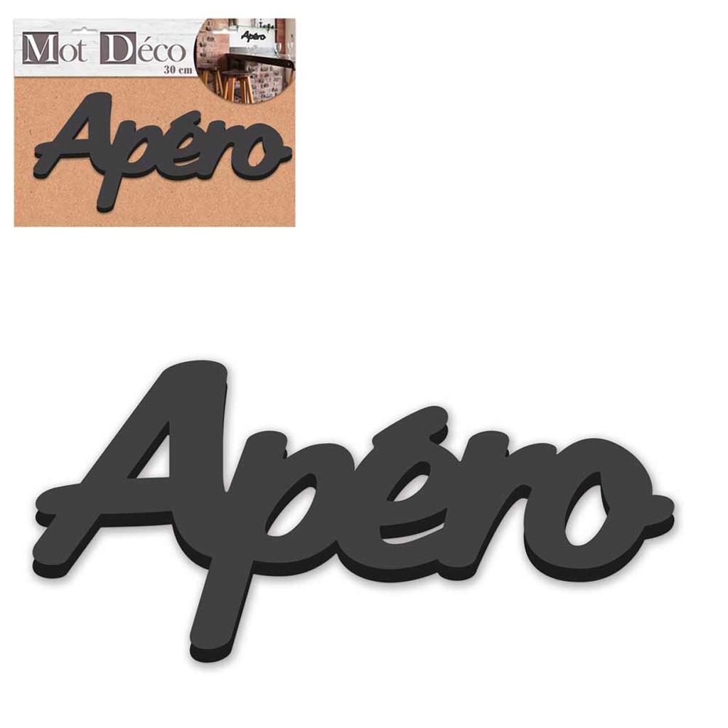Les Trésors De Lily [Q6562] - 3D Wooden Decorative Word 'Aperitif' Black - 30x13. 5x1. 5cm