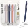 Uniball Zento Gel Ink Roller Ballpoint Pen, 8 Black Medium Point Smooth Writing Pens, Colored Jap...