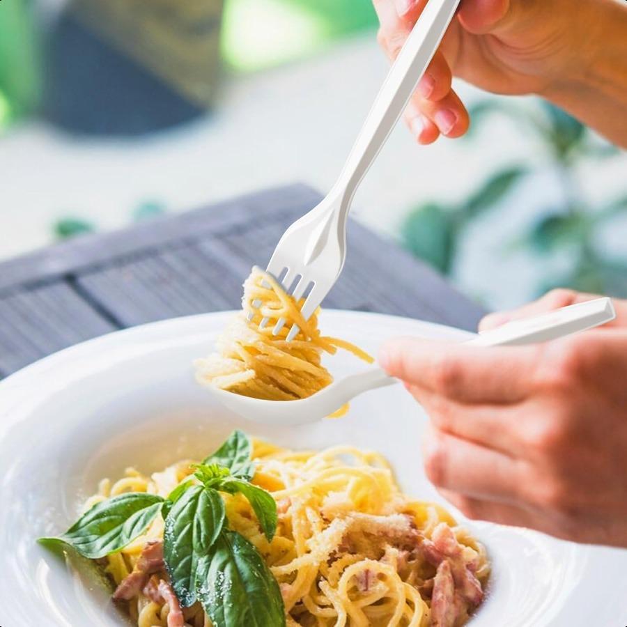 

Набор компостируемой посуды 150 шт. Экологичная сверхпрочная посуда 50 вилок 50 ложек 50 ножей Компостируемый набор столовых приборов Биоразлагаемый United States