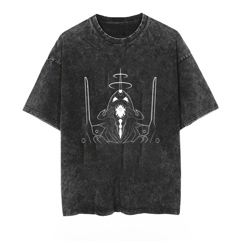 Zomer Mode Nieuwe Eeuw Evangelie Krijger Ontwerp T-shirt Y2K Harajuku Gewassen Korte Mouwen Shirt