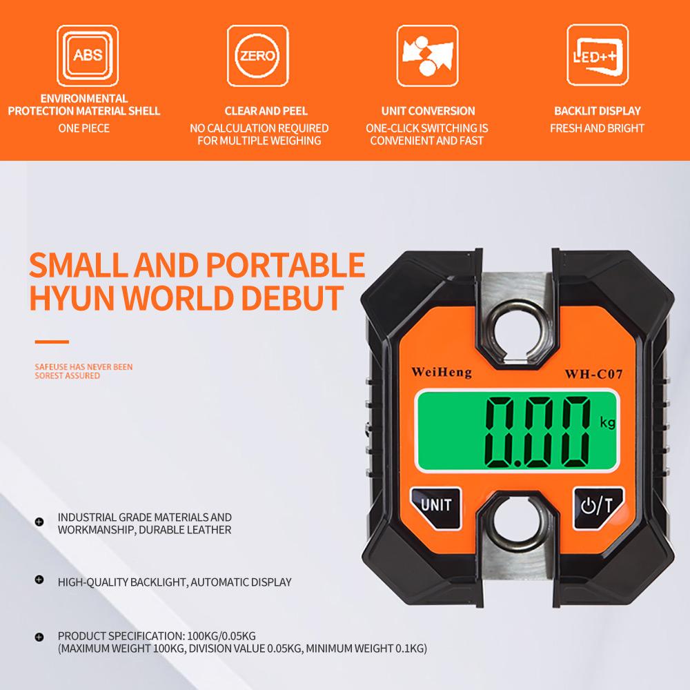 250KG/100g 100KG/50g Odolná hákova váha Průmyslová jeřábová váha LCD Digitální závěsná váha Vysoká přesnost Váha na zavazadla Rybářská váha
