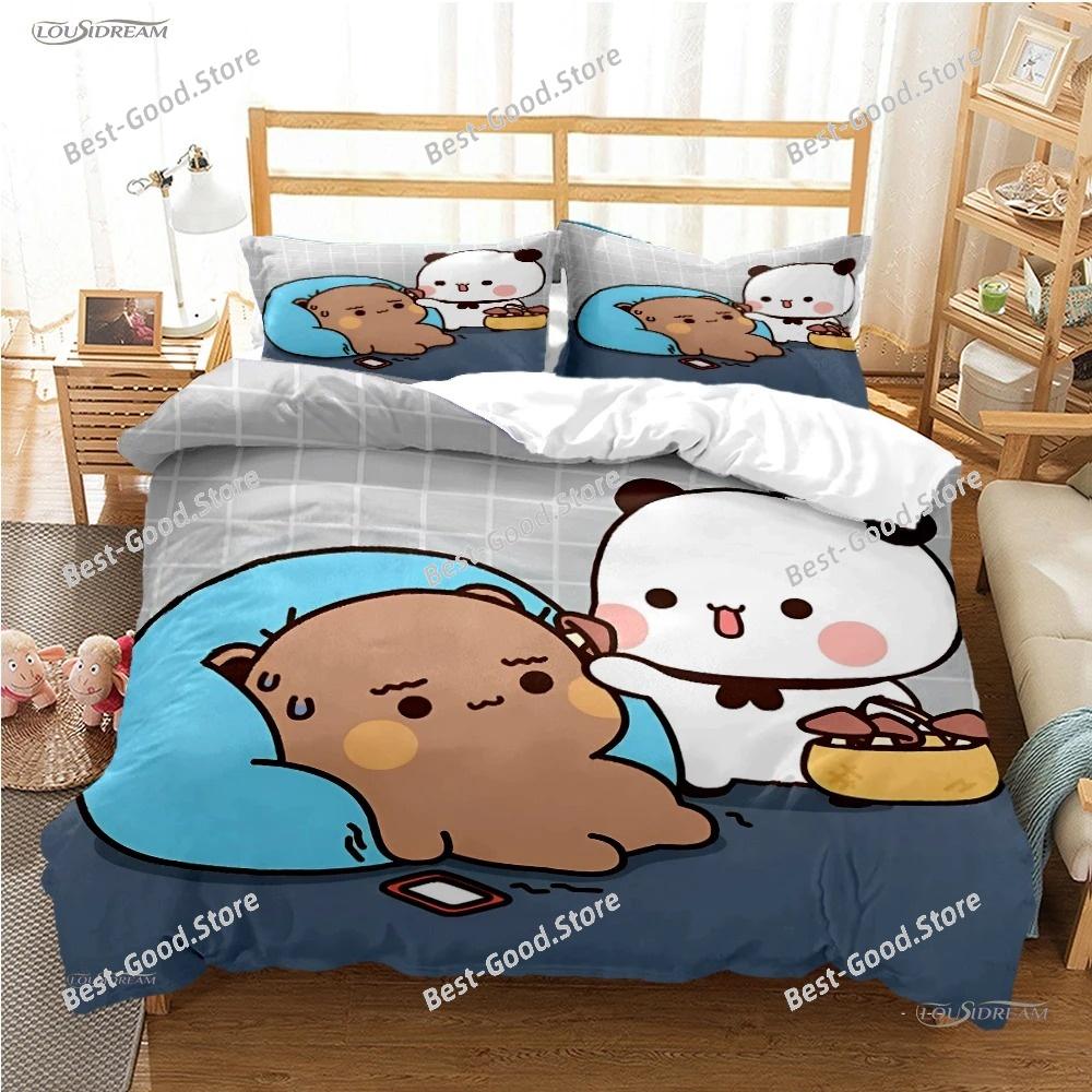 BuBu-Bear Cartoon Anime Cute All Season Duvet Cover kawaii Bedding set Soft Quilt Cover and Pillowcases SingleDoubleQueenKing
