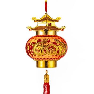 Hot Stamping Relief Spring Festival Lanterns Glowing Handmade New Year Pendants Chinese Style with Tassel Pagoda Lantern