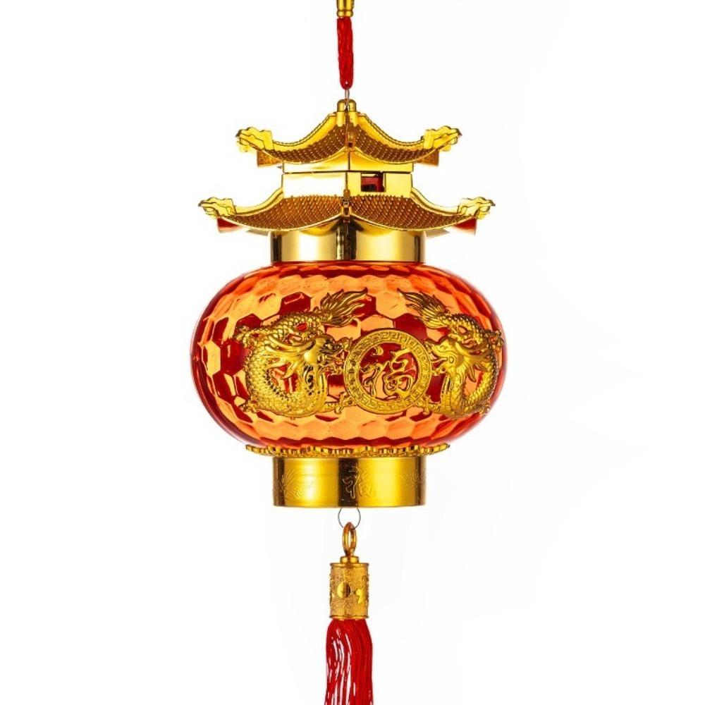 Hot Stamping Relief Spring Festival Lanterns Glowing Handmade New Year Pendants Blessing Chinese Style Hanging Red Lanterns