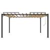 Pergola with Adjustable Louvered Roof 3 X 4 M Taupe Fabric and Aluminum