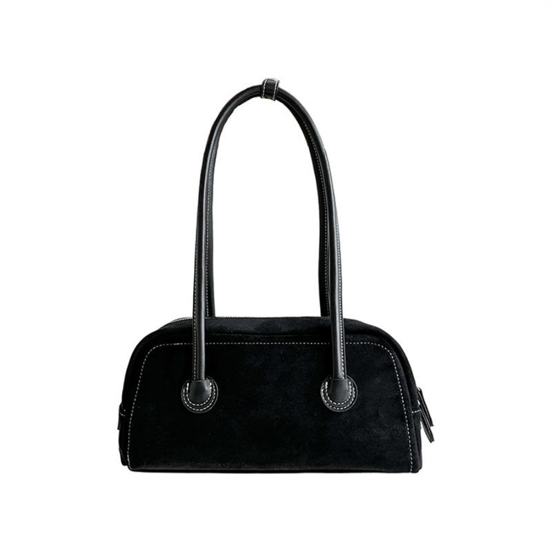 Autumn and Winter Suede Bag Fashion Retro Versatile Shoulder Bag High Sense Niche Style Baguette Armpit Bag Women