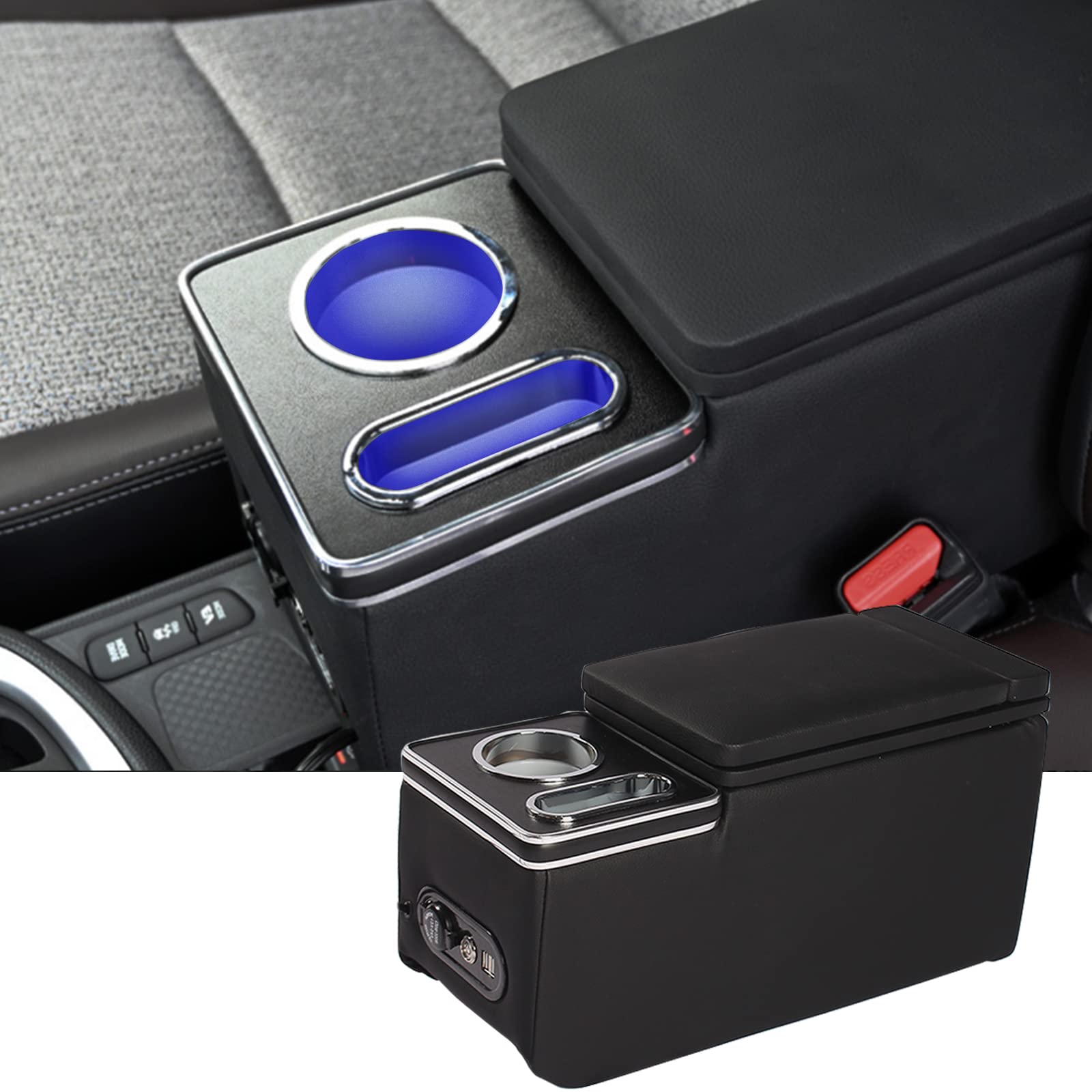 

VEHSUN Консольный бокс для Toyota Yaris Cross и GR Yaris RS 2020 Специальный подлокотник с подстаканником Smart Center USB Удобная универсальная посадка [Улучшенный]