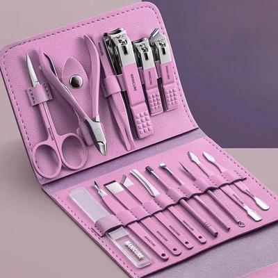 12-16 teile/satz Nagel Cutter Set Edelstahl Nagel Clippers Set Mit Klapp Tasche Maniküre Cutter Kits Schere Make-Up Schönheit werkzeug