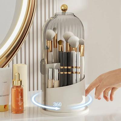 Organizzatore Trucco di Lusso Trasparente Rotante a 360° Organizzatore Cosmetici Gioielli Porta Pennelli Cosmetici Porta Ombretti Scatola da Toeletta