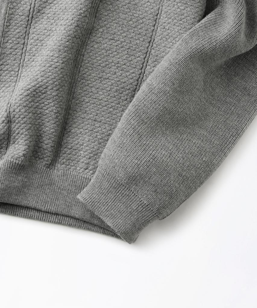 OUTSTANDING Ls Stripe Collar Knit Cardigan_Melange Gray