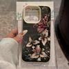 Luxury Retro Lily Pattern Lychee Texture Phone Case For iPhone 17 16 15 14 13 12 11 Pro Max 14 15 Plus 17 Air Silicone Cover