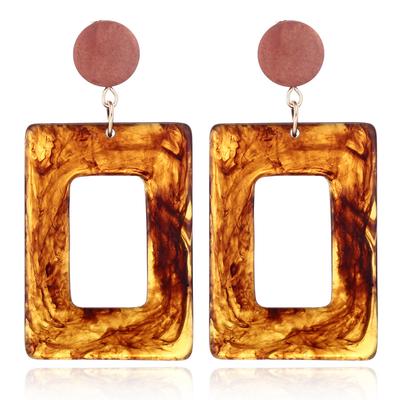 New Popular European and American Style Acrylic Wood Earrings, Simple Resin Trendy Earrings