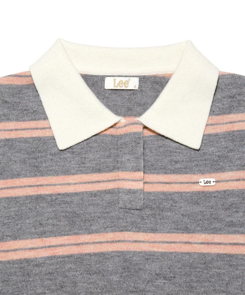 LEE Women'S Collared Stripe Knit Gray