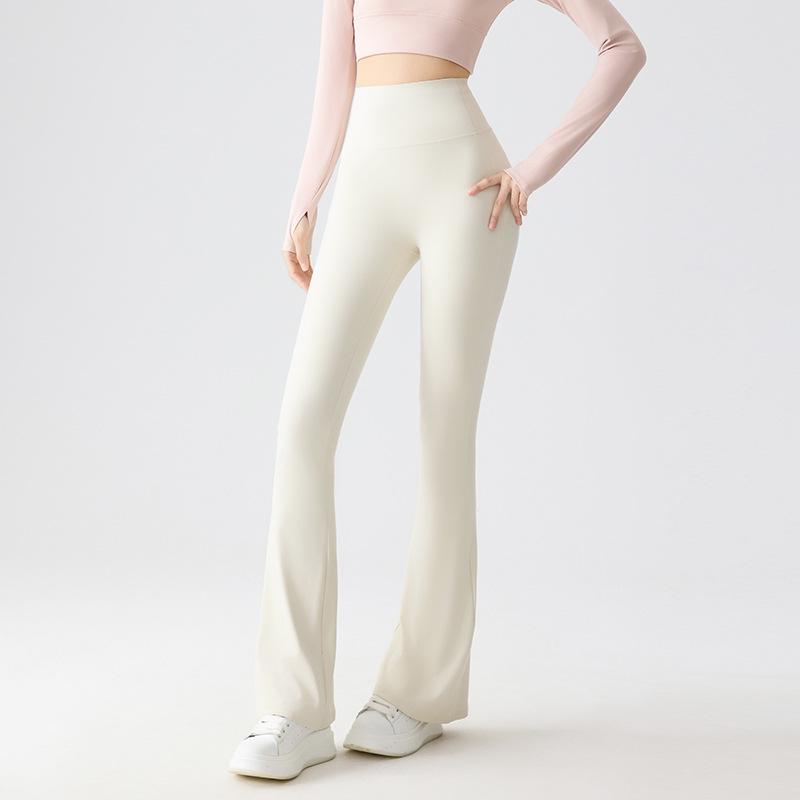 Women's Micro-Flare Yoga Pants: High Waist, Summer Wear, Tummy Control, Hip-Lifting, Elastic, Slimming, Fitness Flare Style.