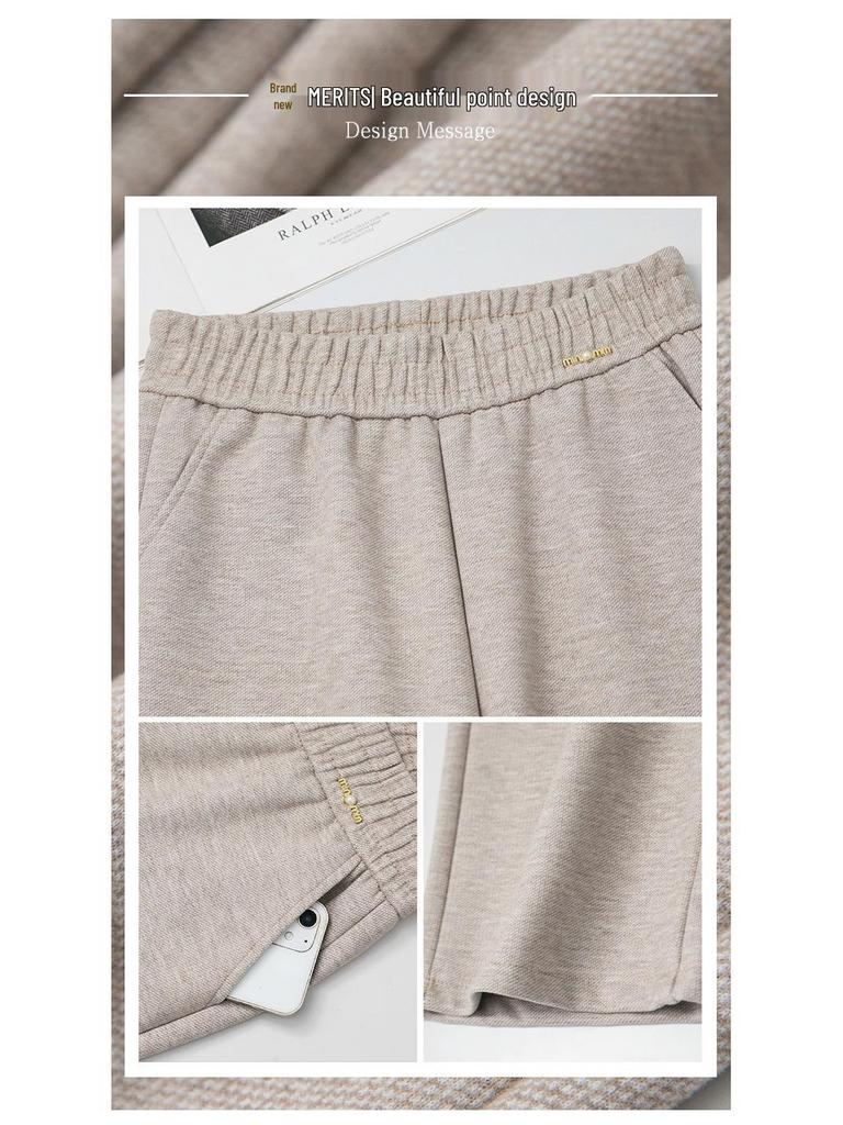 2025 High-Waisted Wide-Leg Pants for Middle-Aged Women, Casual Slimming Trousers for Mothers (Autumn/Winter)
