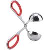None-Stick Meat Ballers Stainless Steel Ice Tongs - Rice Meatball Maker, Cookie Scoop, Meatball with Rubber Anti-slip Handle(Red)