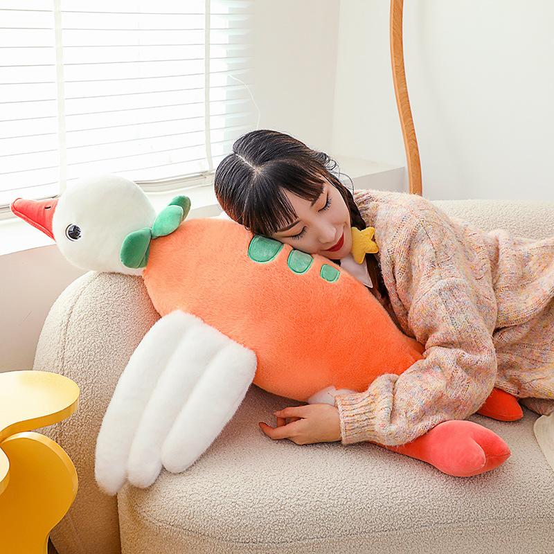 Carrot Big Goose Plush Toy Doll Big White Goose Sleeping Pillow Children's Birthday Gift Doll Grab Machine Doll