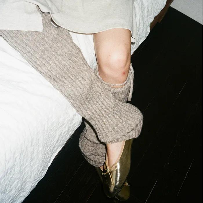 Drawstring Leg Warmer - Oatmeal