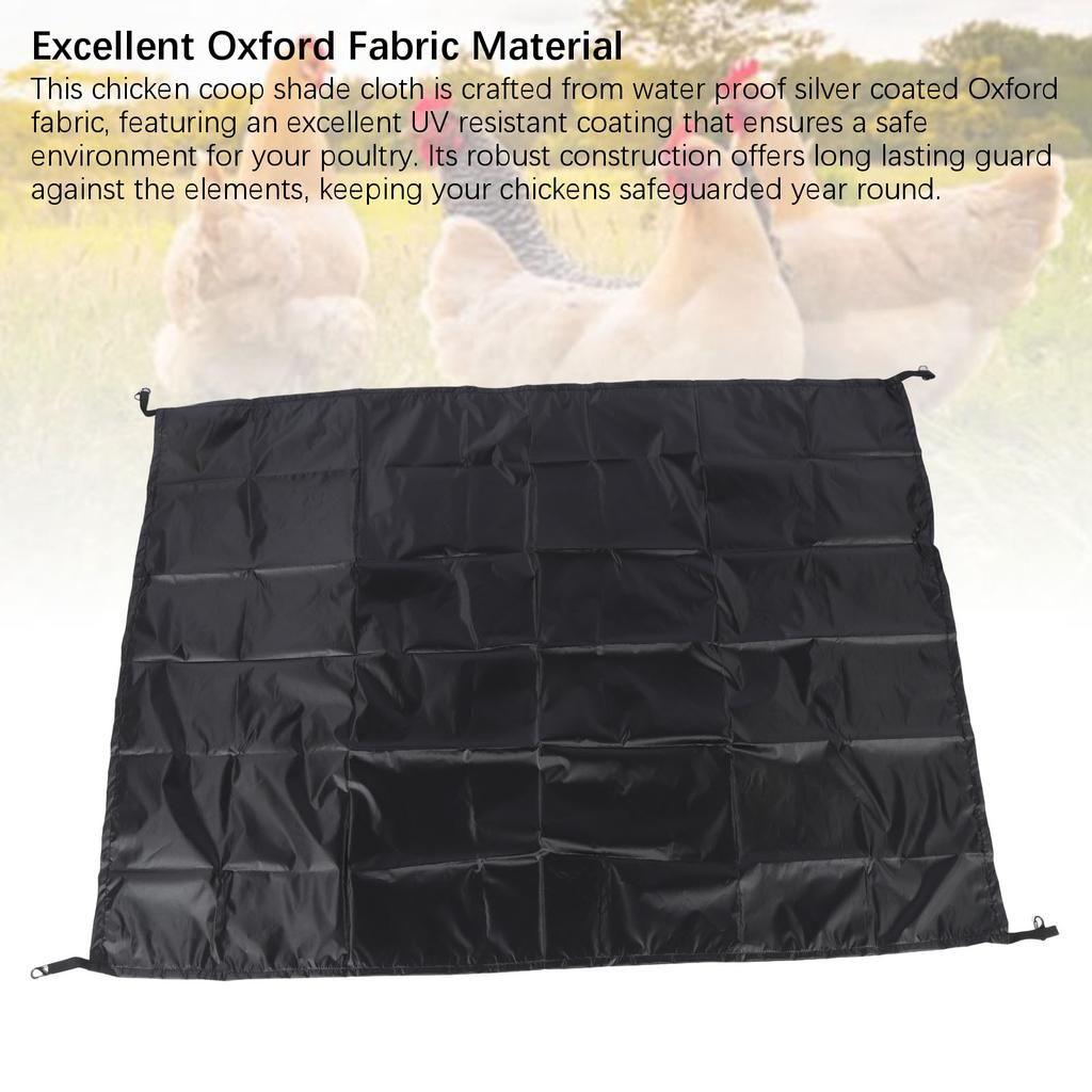 Chicken Coop Tarp Silver Coated Oxford Fabric Multifunctional Dust Proof Chicken Coop Shade Cloth Cover