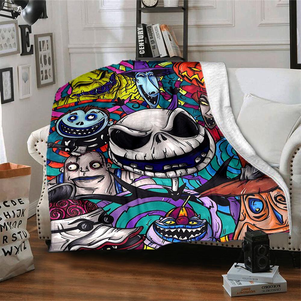 1Pc Jack Sally'S Winter Romance Blanket Soft Throw Blanket For Home Bedroom Bed Sofa Travel Office Solid Christmas Blanket