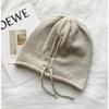 Drawstring Baggy Slouchy Beanies For Women Fashion Skullies Cap Autumn Winter Warm Pile Hat Kpop Solid Color Woolen Bonnet