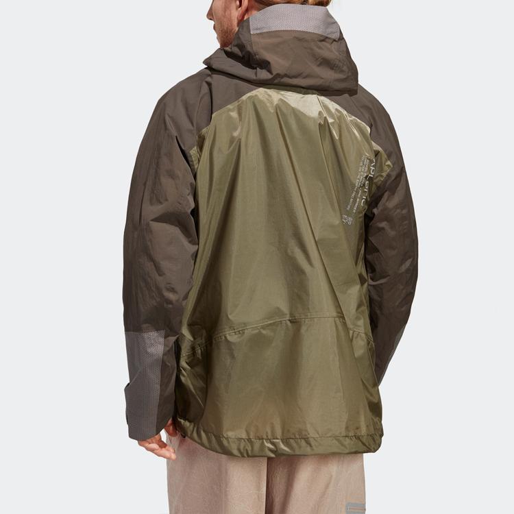 Adidas And Wander Xploric Rain.Rdy Color Block Outdoor Waterproof Hooded Jacket Men Jacket Dark-Olive-Green HR7147