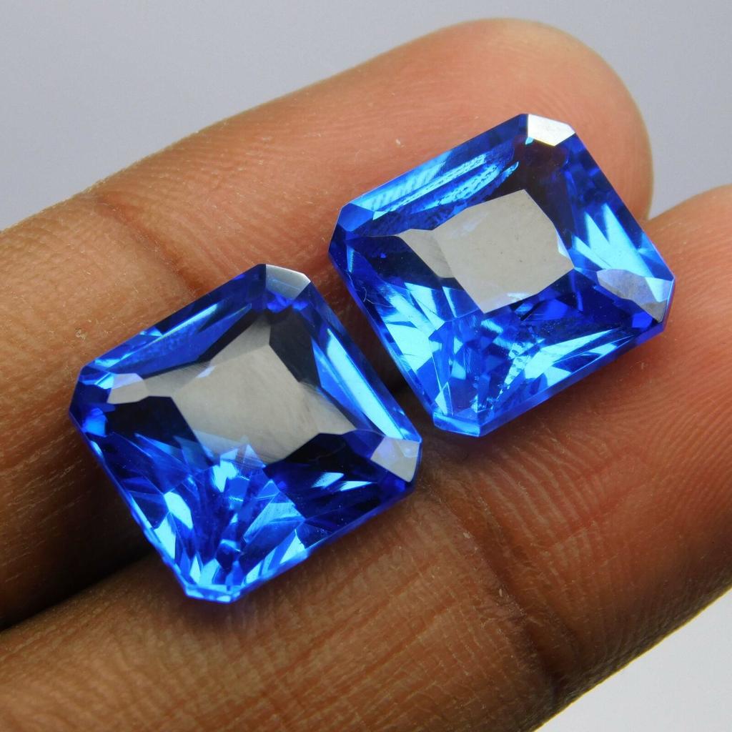 Natural Flawless BLUE Sapphire 18.40 Ct CERTIFIED Loose Gemstone Square Shape